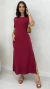Vestido Bordô Feminino Longo Casual Em Moletinho Manga Curta - comprar online