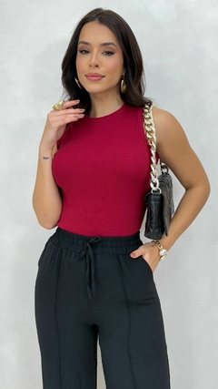 Regata Bordô Feminina Canelada - comprar online