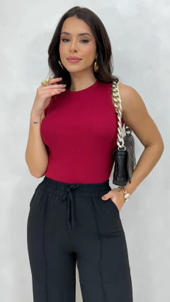 Regata Bordô Feminina Canelada - comprar online