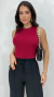 Blusa Feminina Canelada Regata Casual Em Algodão Básica - loja online