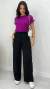 Calça Feminina Pantalona Em Crepe Com Elástico Bolsos Laterais - comprar online
