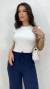 Calça Feminina Pantalona Em Crepe Com Elástico Bolsos Laterais na internet