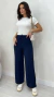 Imagem do Calça Feminina Pantalona Em Crepe Com Elástico Bolsos Laterais