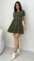 Vestido Verde Feminino Curto Saia Duas Marias Com Manga - loja online