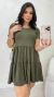 Imagem do Vestido Verde Feminino Curto Saia Duas Marias Com Manga