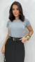 Saia Preta Midi Feminina Em Crepe Com Zíper Bolso E Fenda Frontal - loja online