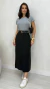 Imagem do Saia Preta Midi Feminina Em Crepe Com Zíper Bolso E Fenda Frontal