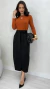 Blusa Feminina Básica Manga Longa Em Algodão Gola Redonda