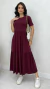 Imagem do Vestido Bordô Feminino Duas Marias Midi Com Manga Curta