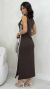 Imagem do Vestido Regata Feminino Midi Casual Em Moletinho Com Listras E Fenda Lateral