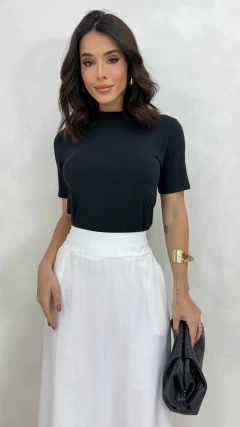 Blusa Gola Alta Feminina Manga Curta Básica - comprar online