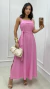 Vestido Rosa Alça Larga Com Lástex Nas Costas - loja online