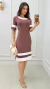 Imagem do Vestido Bicolor Feminino Em Moletinho Manga Curta