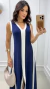 Vestido Midi Bicolor Feminino Em Moletinho Regata Decote V na internet