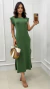 Vestido Verde Musgo Midi Muscle Tee Algodão Básico Soltinho na internet