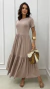 Imagem do Vestido Nude Feminino Duas Marias Midi Com Manga Curta