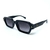 Óculos de Sol Feminino retangular pequeno todo em preto brilhante - Linea - TM Eyeshop