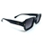 Óculos de Sol Feminino retangular pequeno todo em preto brilhante - Linea - TM Eyeshop