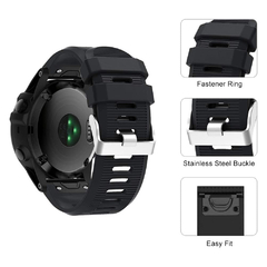 Pulseira de Silicone QuickFit - Compatível Garmin Fenix 7X, 7XPro Sapphire Solar, 6X, 5X Plus, 3, 3HR, Epix, 26mmi na internet