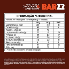 Barz Barra Energética Chocolate & Amendoin 60g | Z2 Foods - Allsports Imports