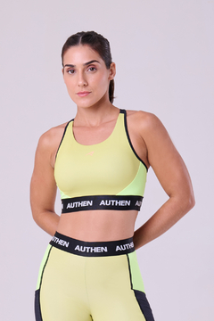 Top Authen Essential Flex Block Nadador - Preto / Verde | Authen na internet