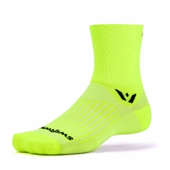 Meia de Compressao Swiftwick Aspire Four Cano Medio - Neon