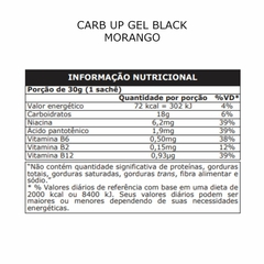 Carb Up | Gel Black - Probiótica - Sabor MORANGO Com Cafeína -Sache 30g - comprar online