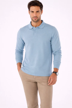 Camisa Slim Piquet Invicci Gola Polo Manga Longa na internet