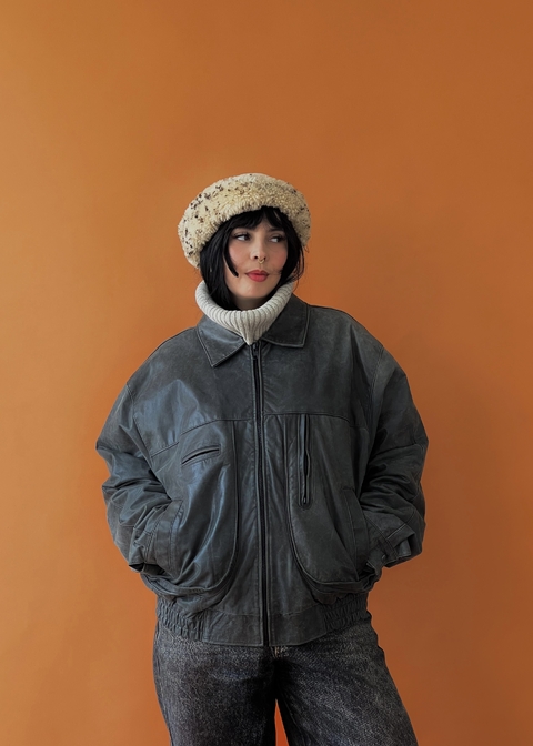 Jaqueta Bomber em couro - comprar online