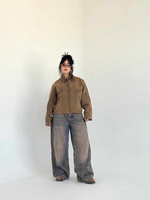 Jacket de couro Nobuck