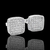 Brinco Quadrado Banhado a Ouro Branco 11mm