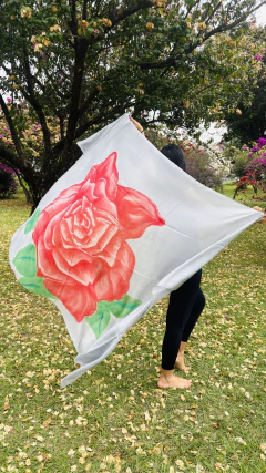 Véu de Rosa com Fundo Cinza ou Branco