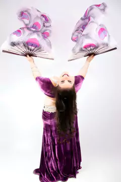 Véu Fan Leque Pintado à Mão (o Par) - Pavão - Tetessouto | Véus de Seda