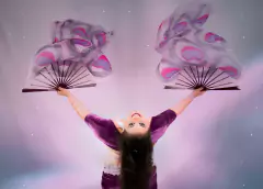 Imagem do Véu Fan Leque Pintado à Mão (o Par) - Pavão