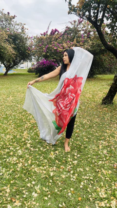 Véu de Rosa com Fundo Cinza ou Branco - loja online