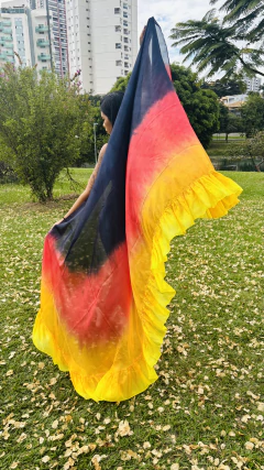 Imagem do Véu de Babado em Seda Pura - Pintado a Mão