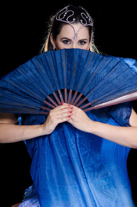 Véu Fan Leque Pintado à Mão (o Par) - Diversas Cores