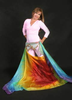 Véu Em Seda Pura Pintado à Mão - Arco-íris de Sol - comprar online