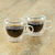 Tazas Doble Vidrio 80ml x2
