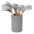 Set 8 Utensilios Silicona Gris Mango Madera Carol