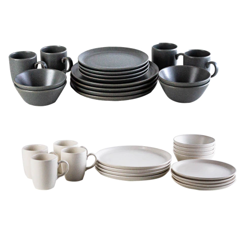 Set Vajilla de Cerámica x 16 Piezas: 4 Platos playos + 4 Platos Postre + 4 Bowls + 4 Jarros Mug - comprar online
