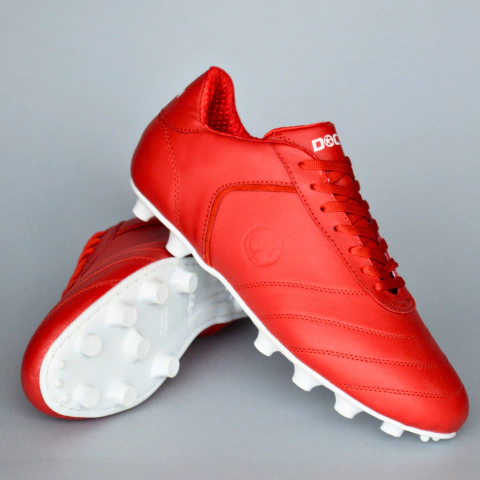 Botin Futbol 11 • Cuero Rojo