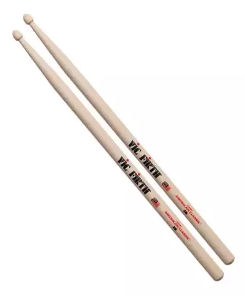 Baquetas 5A Ponta De Madeira Hickory Tear Drop Vic Firth Cor Natural