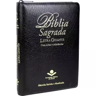 Biblia Sagrada | ARA | Letra Gigante | Notas e Referencias C/ Ziper Capa Preta