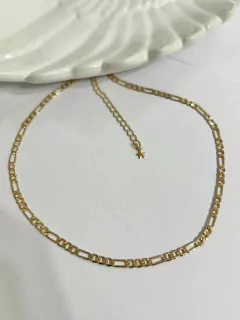 Choker Corrente Figaro - Banhado a Ouro ( 45 + 5 Extensor ) - comprar online