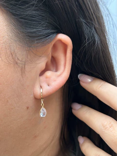 Argola Gota M - Banhado a ouro 18k