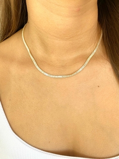 Colar Riviera Baguete Luxo Banhado a ouro 18k-  45cm na internet