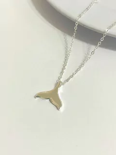 Colar Rabo de Sereia - Banhado a prata 45 cm  na internet