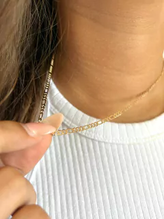 Choker Corrente Figaro - Banhado a Ouro ( 45 + 5 Extensor ) na internet