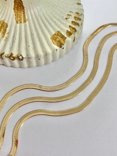 Pulseira Fita Glamour - Banhado a Ouro 15cm + 5 extensor - comprar online